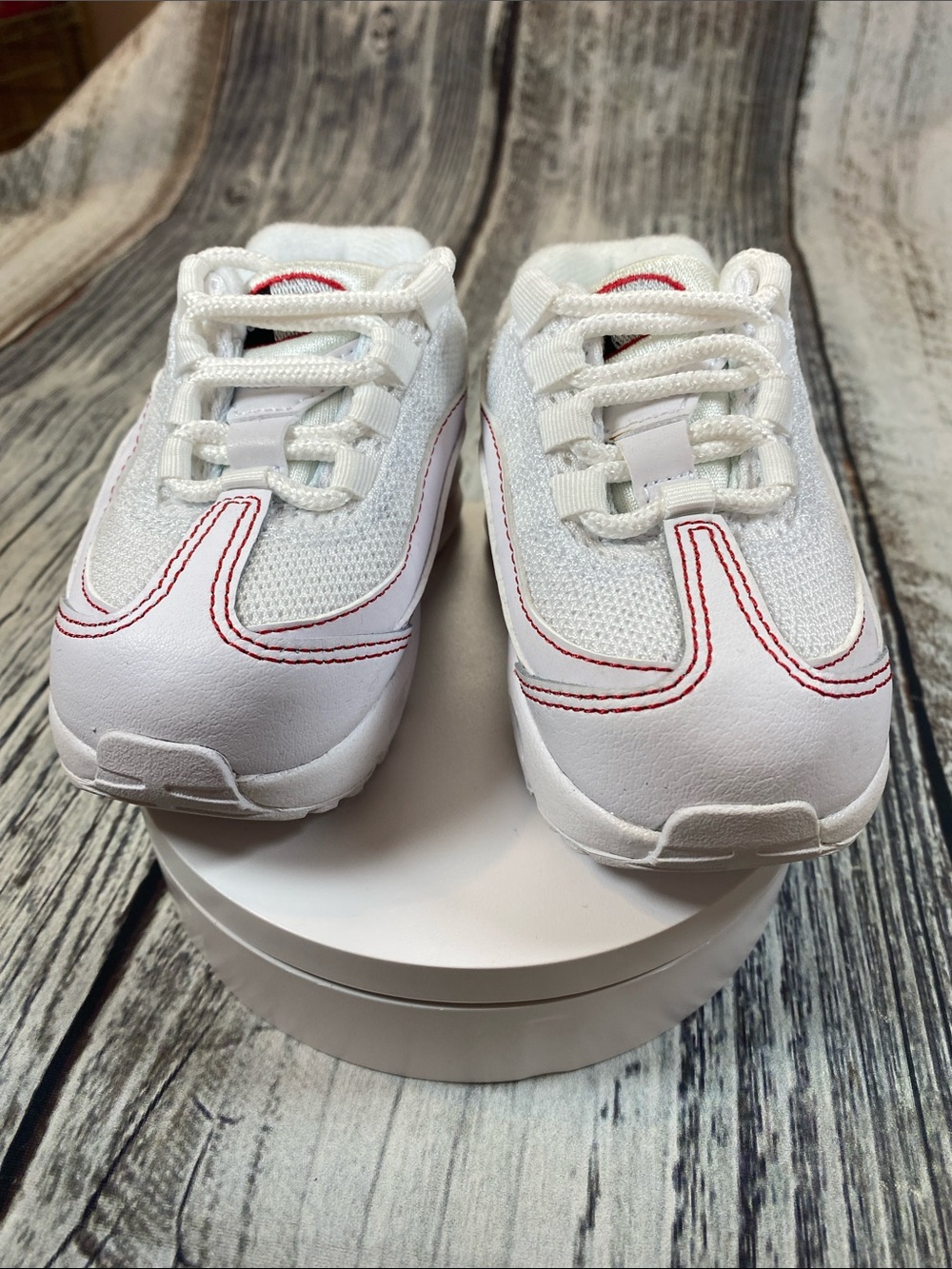 Nike Air Max 95 Recraft Toddler White Red Sneakers Size 5C - Picture 4 of 8